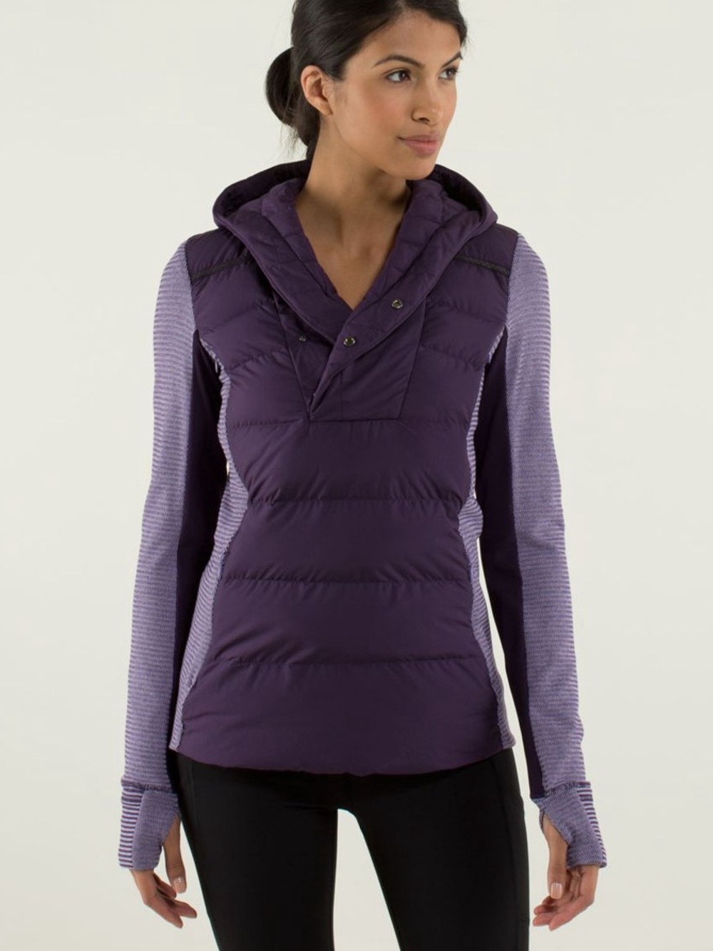 Lululemon | Fluff Off Pullover Down Hooded Running Jacket Deep Zinfandel, Size 8